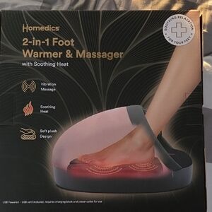 Homedics Foot Warmer & Massager with Heat - Black and Pink
